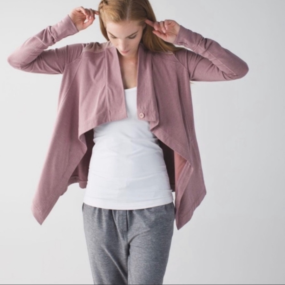 Lululemon Coast Wrap Open Sweater Rose Cozy Soft